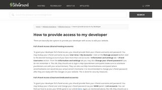 How to provide access to my developer - SiteGround