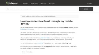 How to connect to cPanel through my mobile device? - SiteGround