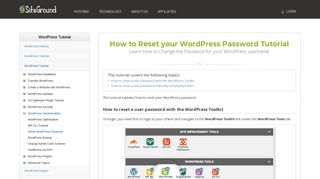 How to Reset your WordPress Password Tutorial - SiteGround
