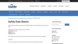 Safety Data Sheets - Granite School District