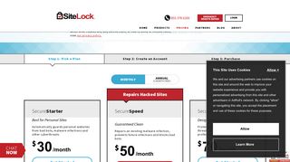 SiteLock Website Security Pricing | Peace of Mind for Dollars a Day
