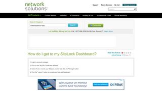 How do I get to my SiteLock Dashboard? - Network Solutions