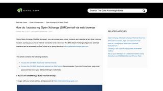 How do I access my Open-Xchange (SMX) email via web browser ...