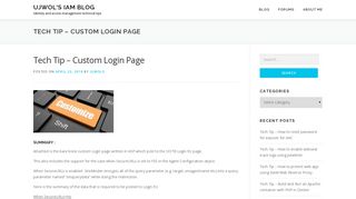 Tech Tip - Custom Login Page - Ujwol's IAM Blog