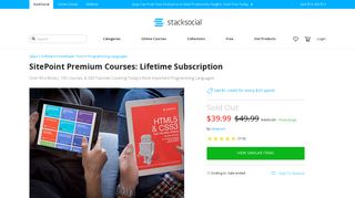 SitePoint Premium Courses: Lifetime Subscription | StackSocial