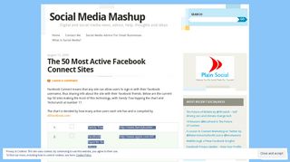 The 50 Most Active Facebook Connect Sites | Social Media Mashup