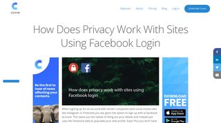 How Does Privacy Work With Sites Using Facebook Login - Covve
