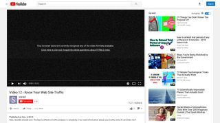 Video 12 - Know Your Web Site Traffic - YouTube