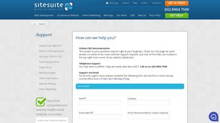 SiteSuite client support request
