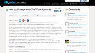 How to: Manage Your SiteWorx Accounts | InterWorx