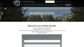 member login - Sitka Center for Art and Ecology
