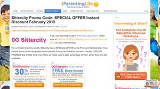 Sittercity Promo Code: SPECIAL OFFER Instant Discount January 2019