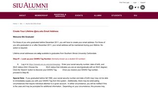 SIU Alumni Association - Alumni SIU.EDU Email
