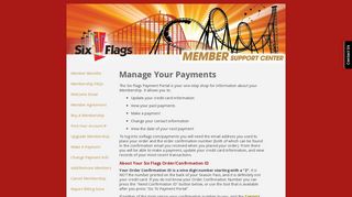 Make A Payment - Six Flags Membership Support Center