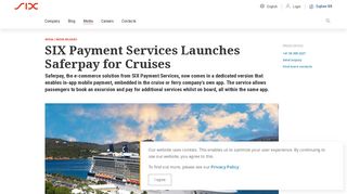 SIX Payment Services Launches Saferpay for Cruises – SIX