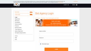 Agency Login - Sixt
