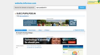 sjec.pupilpod.in at WI. St Joseph's Evening College | - Website Informer