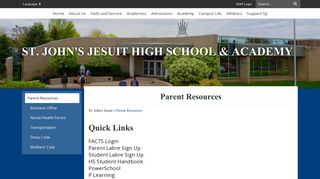 Parent Resources - St. John's Jesuit