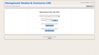 Management Studies & Commerce LMS: Login to the site