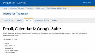 Email, Calendar & Google Suite - San Jose State University
