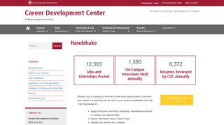 Handshake - Career Development Center - SJU WordPress Sites