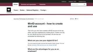 MinID-account - how to create and use - The Norwegian ... - Skatteetaten