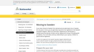Moving to Sweden - Civil registration | Skatteverket