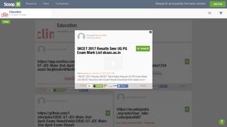 SKCET 2017 Results Sem UG PG Exam Mark List skasc.ac.in