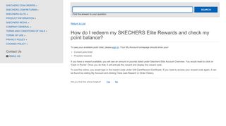 How do I redeem my SKECHERS Elite Rewards and check my point ...