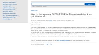 How do I redeem my SKECHERS Elite Rewards and check my point ...