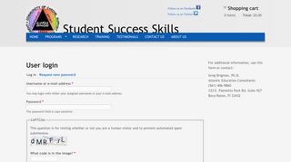 User login | Student Success Skills