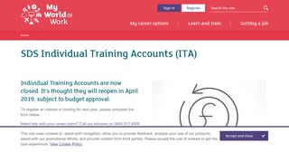 SDS Individual Training Accounts (ITA) | My World of Work