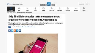 Skip The Dishes courier takes company to court ... - Hamilton Spectator