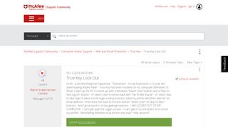 Solved: McAfee Support Community - True Key Lock Out - McAfee ...