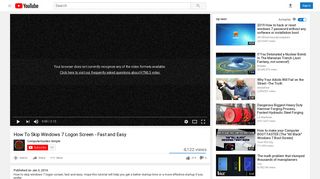 How To Skip Windows 7 Logon Screen - Fast and Easy - YouTube