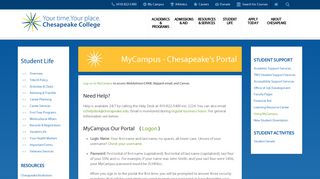 MyCampus - Chesapeake's Portal | Chesapeake College