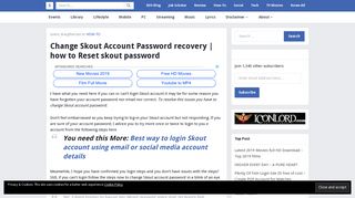 Change Skout Account Password recovery | How to Reset Skout ...