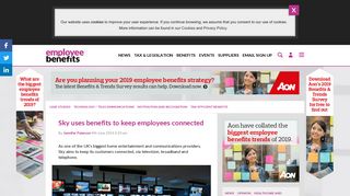 Sky uses benefits to keep employees connected - Employee Benefits