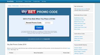 Sky Bet Promo Code - £10 No Deposit Required For February 2019