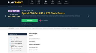Sky Bingo Review - Spend £10, Get a £60 Bonus | New Offer - Playright