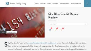 Sky Blue Credit Repair Reviews - Simple. Thrifty. Living.