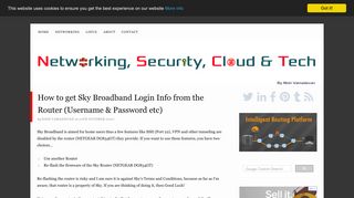 How to get Sky Broadband Login Info from the Router (Username ...