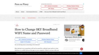 How to Change SKY Broadband WIFI Name and Password - Para sa ...