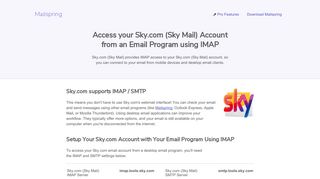 How to access your Sky.com (Sky Mail) email account using IMAP