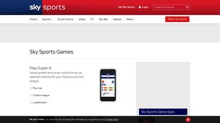 Sky Sports Free to play games