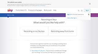 Recording on Sky+ | Sky.com