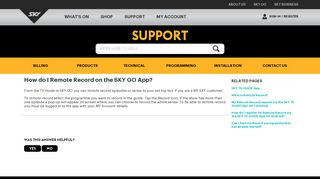 How do I Remote Record on the SKY GO App? - SKY Support