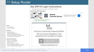 How to Login to the Sky ER110 - SetupRouter