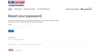 Reset your password - Sky Sports Living for Sport