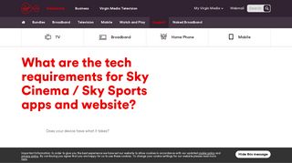 What are the tech requirements for Sky Cinema / Sky ... - Virgin Media